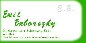 emil baborszky business card